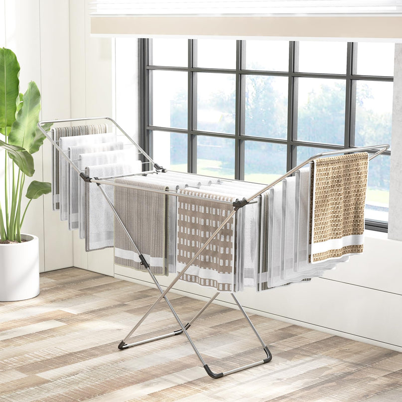 Giantex Clothes Drying Rack, Foldable Laundry Drying Rack w/Aluminum Frame