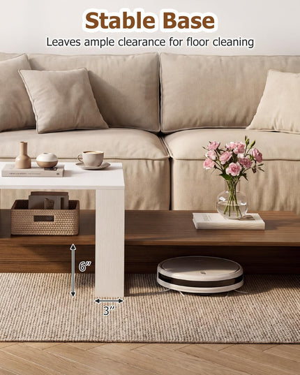Giantex 2-Tier Coffee Table | Modern Irregular Center Table with Open Storage Shelf
