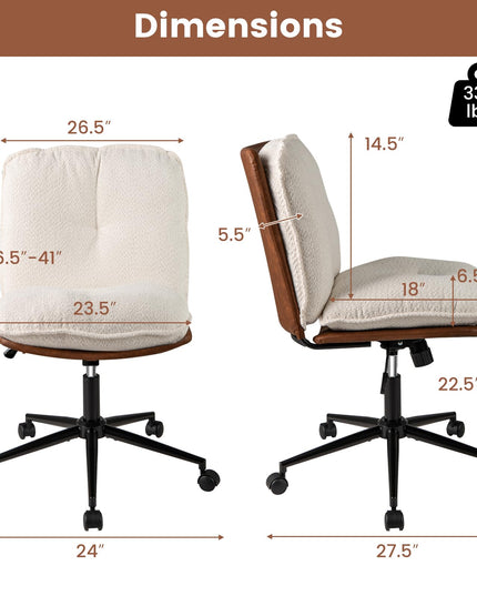Giantex Armless Office Chair with Wheels