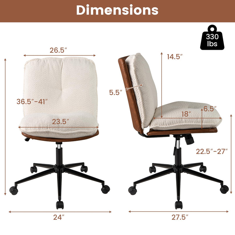 Giantex Armless Office Chair with Wheels
