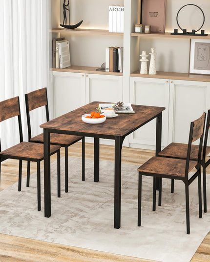 Giantex Dining Table Set for 4, Mid-Century Kitchen Furniture Set w/Kitchen Table, 4 Dining Chairs