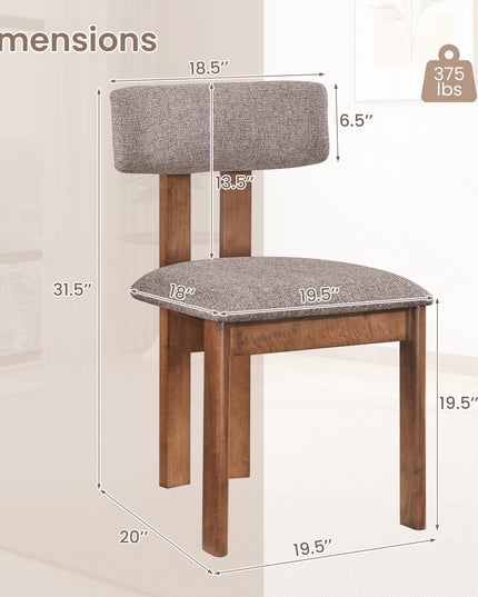 Giantex Upholstered Kitchen Dining Chairs with Curved Backrest