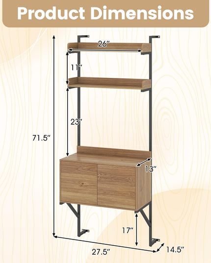 Giantex 71.5" Tall Bookshelf with Storage Cabinet(1/2)