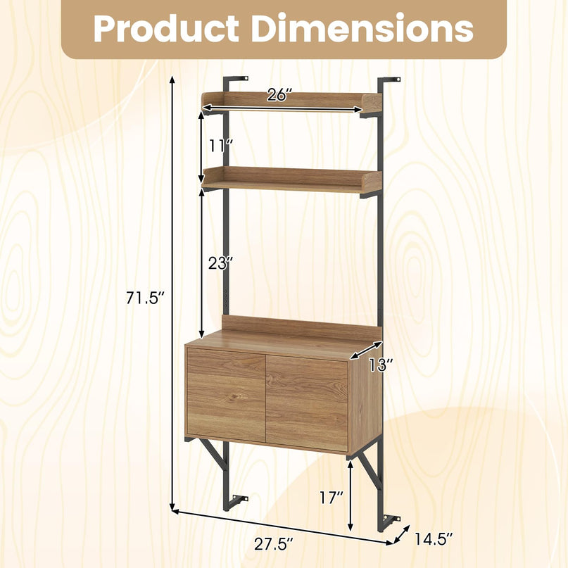 Giantex 71.5" Tall Bookshelf with Storage Cabinet(1/2)