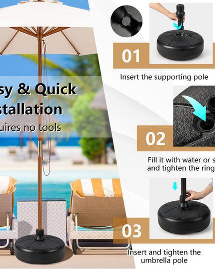 Giantex Fillable Umbrella Base, Water and Sand Filled Umbrella Stand, Fits 1.5" Patio Umbrella Pole