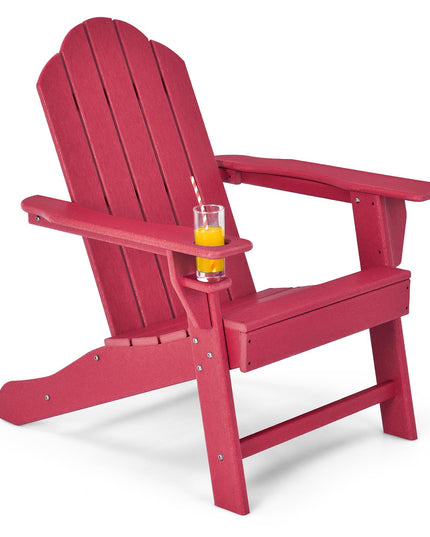 Adirondack Chair with Cup Holder, Outdoor Patio Weather Resistant Chair