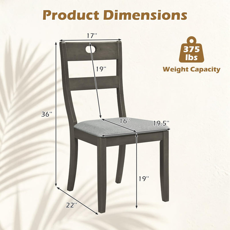 Giantex Wooden Dining Chairs Set of 2/4 for Restaurant