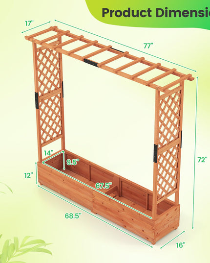 Giantex Raised Garden Bed with Trellis and Hanging Roof