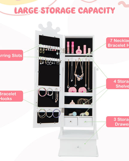 CHARMAID Kids Jewelry Armoire & Adult Jewelry Cabinet Set
