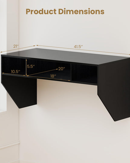 Bureau informatique mural Giantex avec 3 compartiments de rangement