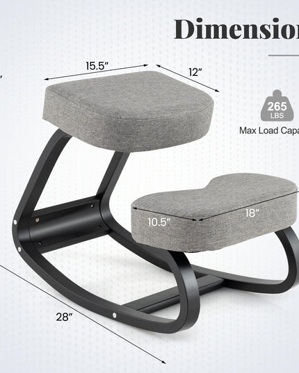 Giantex Ergonomic Kneeling Chair, Rocking Posture Chair with Padded Cushion