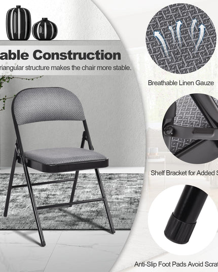 Lot de 6 chaises pliantes Giantex - Chaises de salle d'attente avec structure métallique