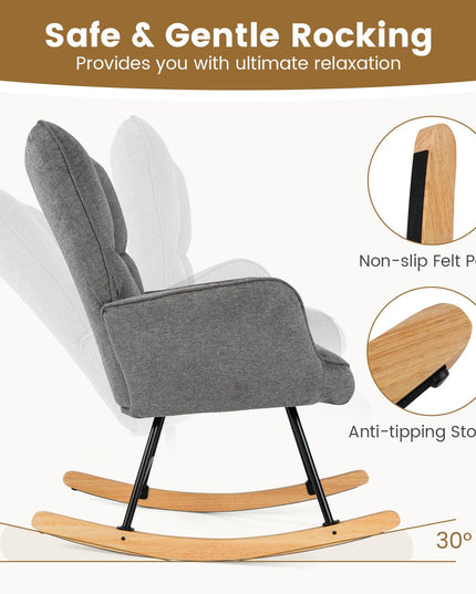 Giantex Rocking Chair Nursery, Modern Rocking Accent Chair w/High Backrest