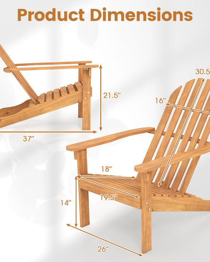 Giantex Adirondack Chair, Acacia Wood Fire Pit Chairs（1/2/4）