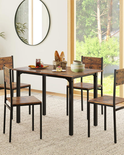 Giantex Dining Table Set for 4, 5-Piece Kitchen Table Set with Dinner Table, Dining Chairs
