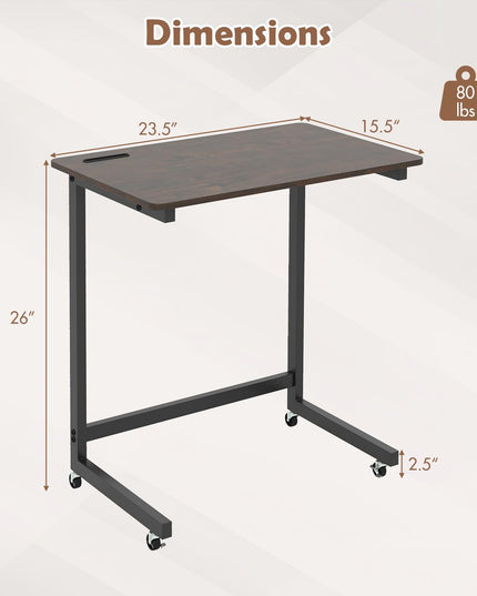 Table d'appoint en C Giantex avec roulettes et fente intégrée pour téléphone pour salon (1/2)