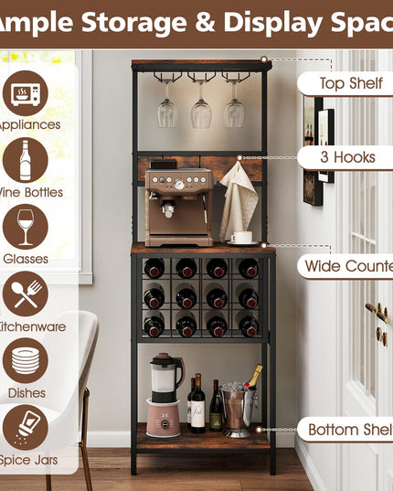 Giantex Tall Wine Rack Freestanding Floor