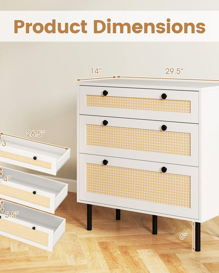 Giantex 3 Drawer Dresser for Bedroom with Anti-toppling Device