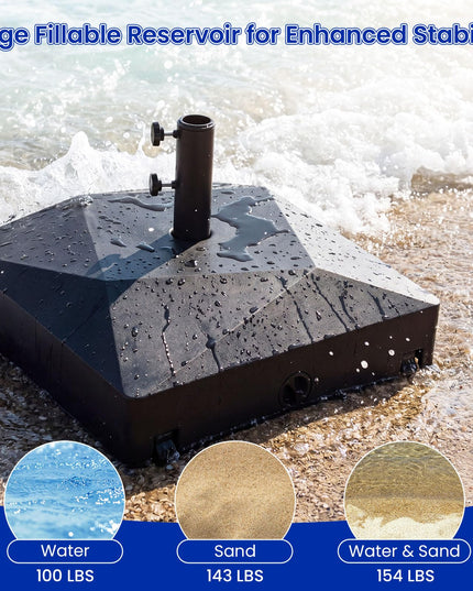 Giantex Fillable Patio Umbrella Base with 4 Wheels