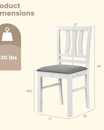 Giantex Wood Dining Chairs Set of 2/4 with Slat Back (2/4)