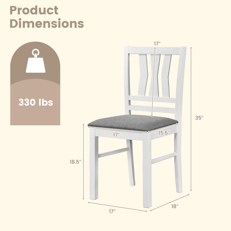 Giantex Wood Dining Chairs Set of 2/4 with Slat Back (2/4)