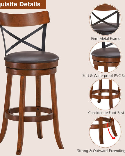 Giantex 25”Height Kitchen Counter Bar Stools for Kitchen Island, Pub, and Restaurant