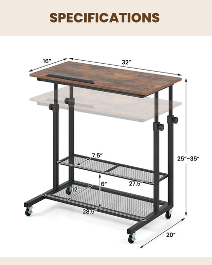 Giantex Mobile Standing Desk for Small Space