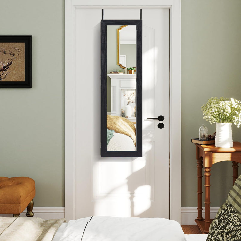 Giantex Wall Door Mounted Jewelry Armoire Cabinet with Full-length Mirror