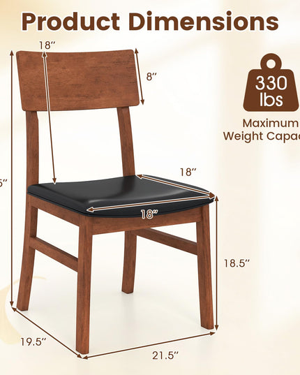Giantex Wooden Dining Chairs Set of 2/4 for Dining Room