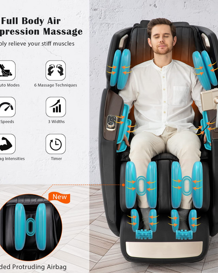 Giantex 3D Full Body Massage Chair, Zero-Gravity Massage Recliner Chair w/ 7'' Touch Screen & SL Track
