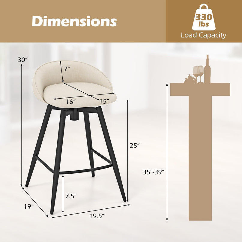 Giantex Swivel Bar Stools Set with Footrest for Kitchen Island