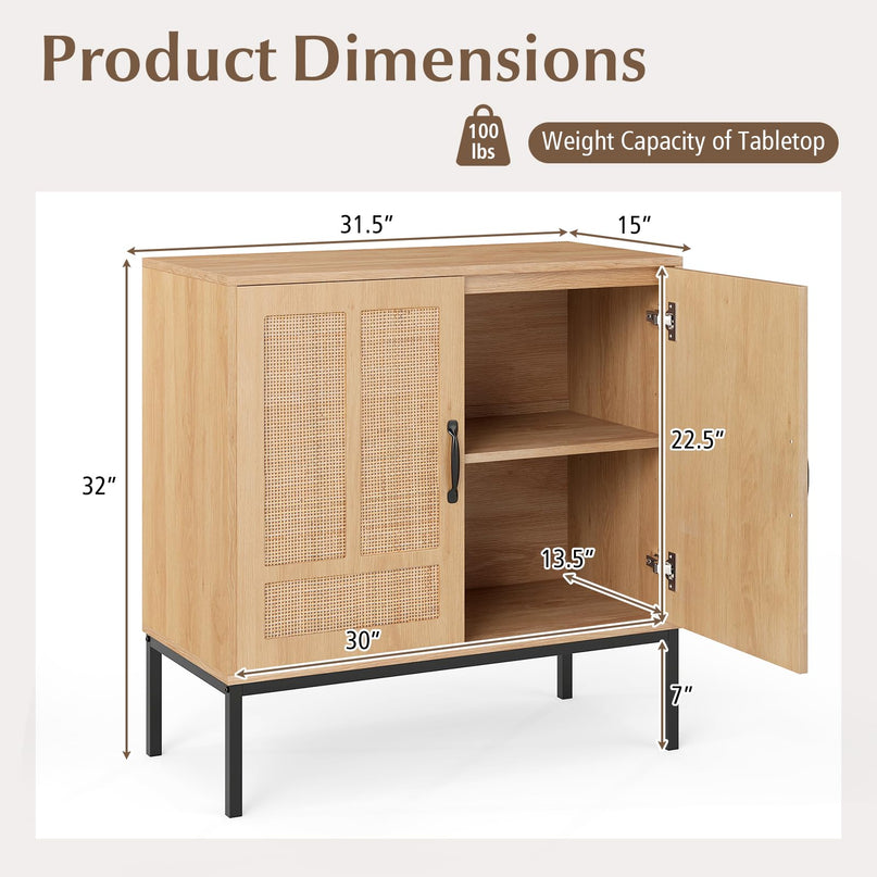 Giantex Sideboard Cabinet with Storage Adjustable Shelves