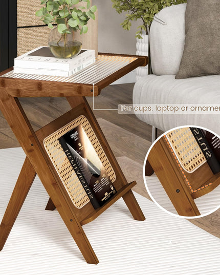 Giantex Rattan Side Table