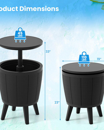 Table de bar de piscine Giantex 3 en 1 avec bouchon de vidange