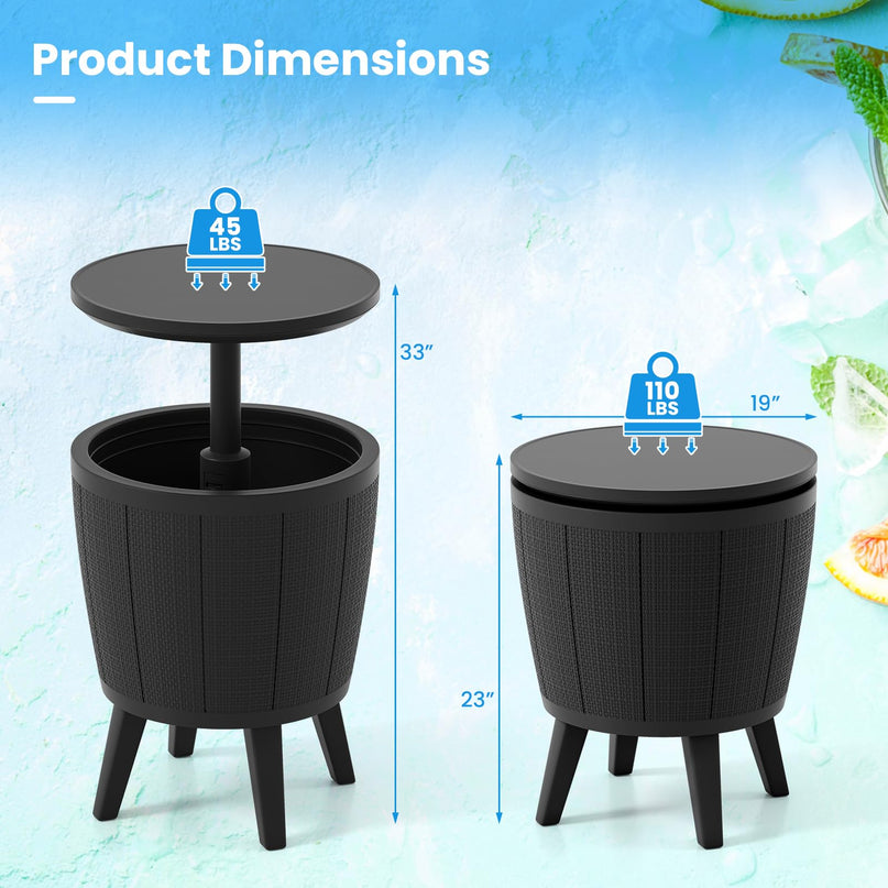 Table de bar de piscine Giantex 3 en 1 avec bouchon de vidange