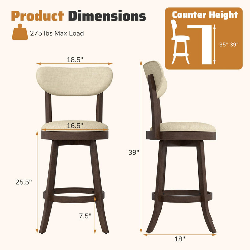 Giantex Swivel Bar Stools Set of 2/4 for Kitchen Island