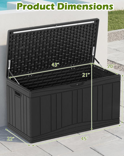 Giantex 80 Gallon HDPE Outdoor Deck Box w/Gas Struts & Lock-Compatible