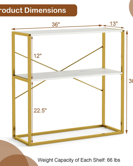 Giantex 36" Console Table with Open Storage Display Shelves and Heavy Duty Metal Frame