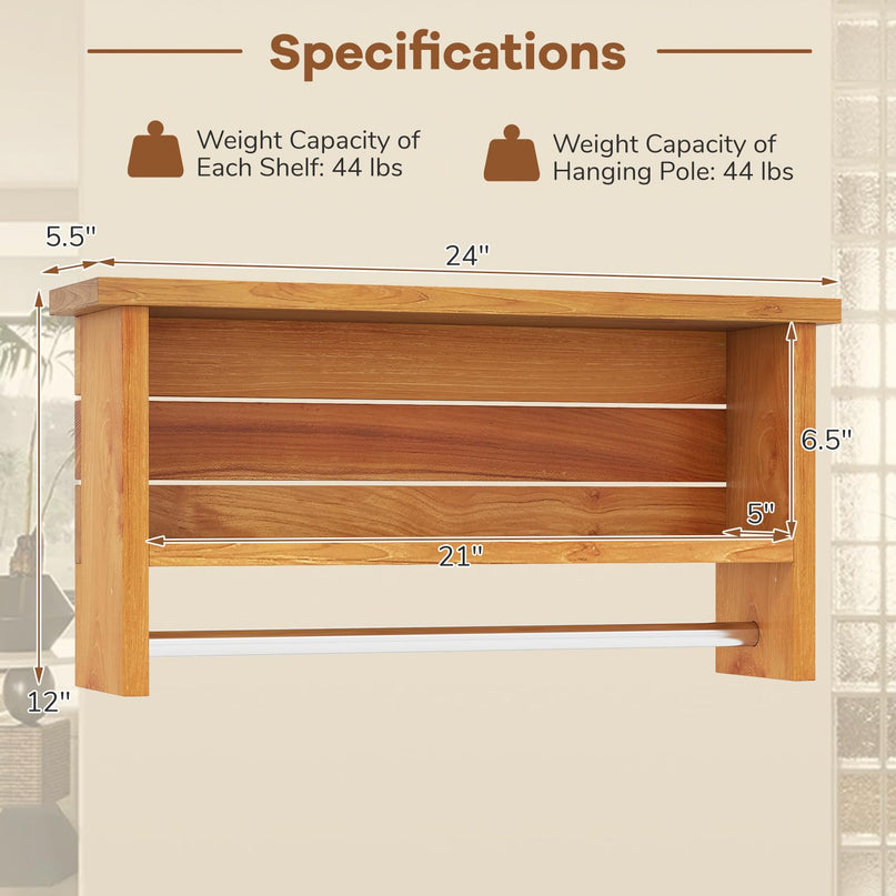 Giantex Bathroom Wall-Mounted Storage Shelf