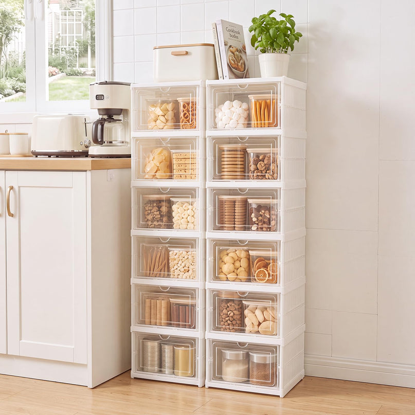 Giantex 6-Tier Folding Shoe Rack Organizer w/Clear Doors