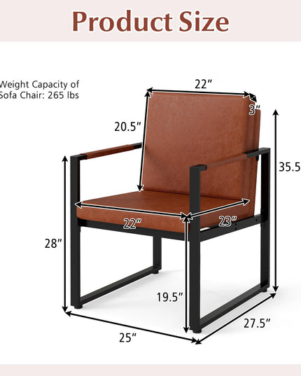 Giantex Lot de 2 chaises d'appoint modernes pour salon