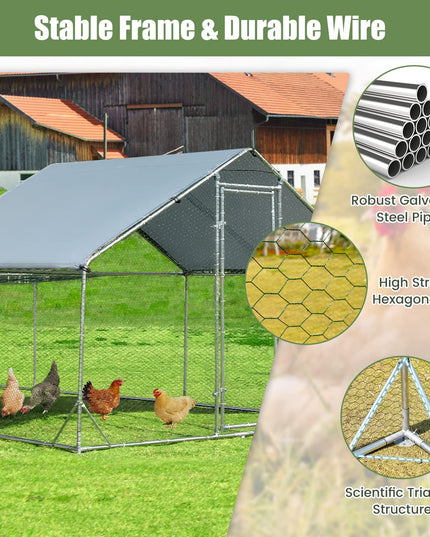 Giantex 20ft Large Metal Chicken Coop