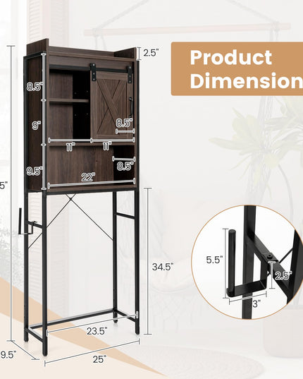 Giantex Over-The-Toilet Storage Cabinet, Freestanding 4-Tier Bathroom Organizer Rack