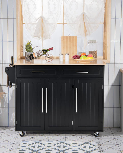 Giantex Kitchen Island Cart , 2 Drawers, 3 Door Cabinet