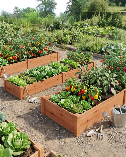 GIANTEX 95" Wooden Raised Garden Bed, Rectangular Planter Box(95” x 24” x 10”)