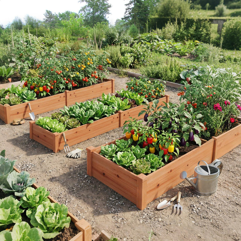 GIANTEX 95" Wooden Raised Garden Bed, Rectangular Planter Box(95” x 24” x 10”)