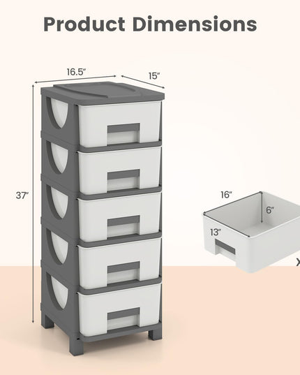Giantex 5-Drawer/4-Drawer Plastic Storage Organizer with Drawers (1/2)