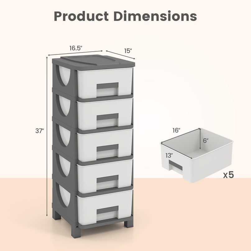 Giantex 5-Drawer/4-Drawer Plastic Storage Organizer with Drawers (1/2)