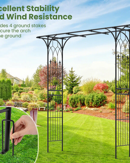 Giantex Metal Garden Arbor with Trellis