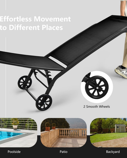 Giantex Patio Lounge Chairs for Pool Area